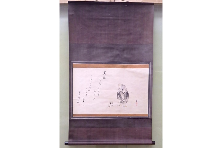 画像:掛軸《狐鼠図》(蹄斎北馬)