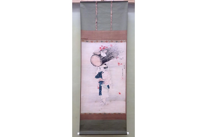 画像:掛軸《大原女》(長澤芦雪)