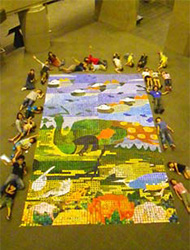 ドット絵を並べる様子 写真