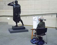 ロダン館でデッサンの様子 写真