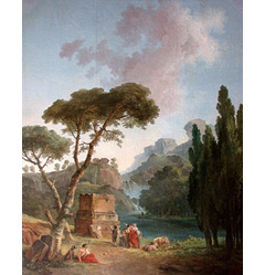 ユベール・ロベール 《アルカディアの牧人たち》の画像