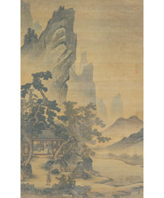 徐霖 《楼閣山水図》(左幅)の画像