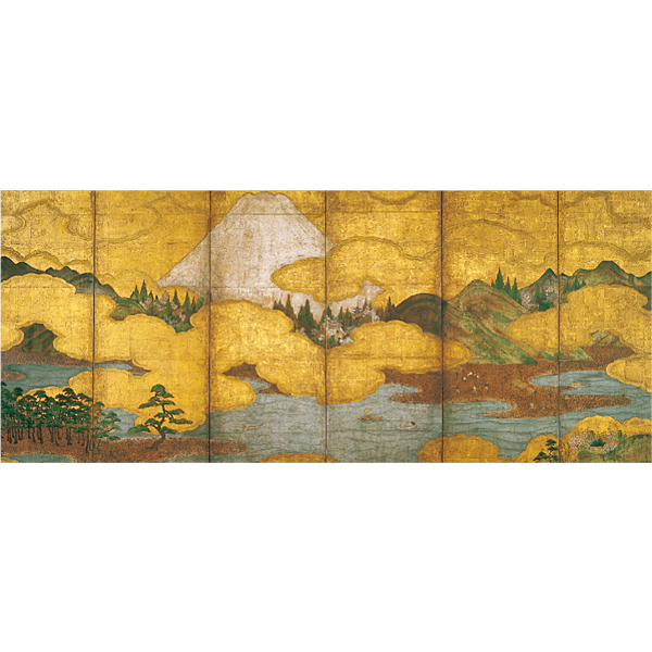 画像:《富士三保松原図屏風》(右隻)