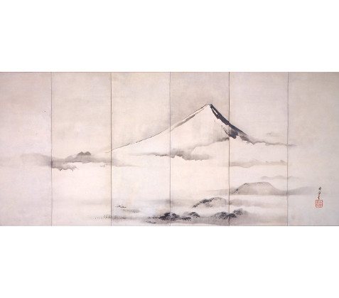 画像:谷文晁《富士山図屏風》1835(天保6)年