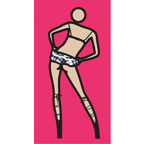 画像:ジュリアン・オピー《Tartan skirt swing left》2007年