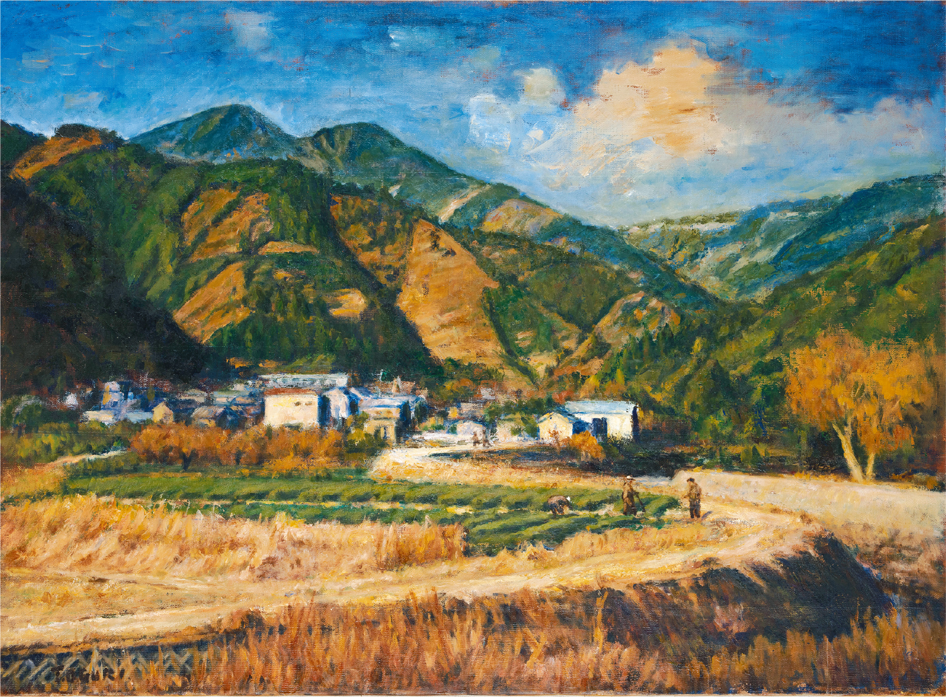 画像:小栗哲郎《龍爪山下の群落》