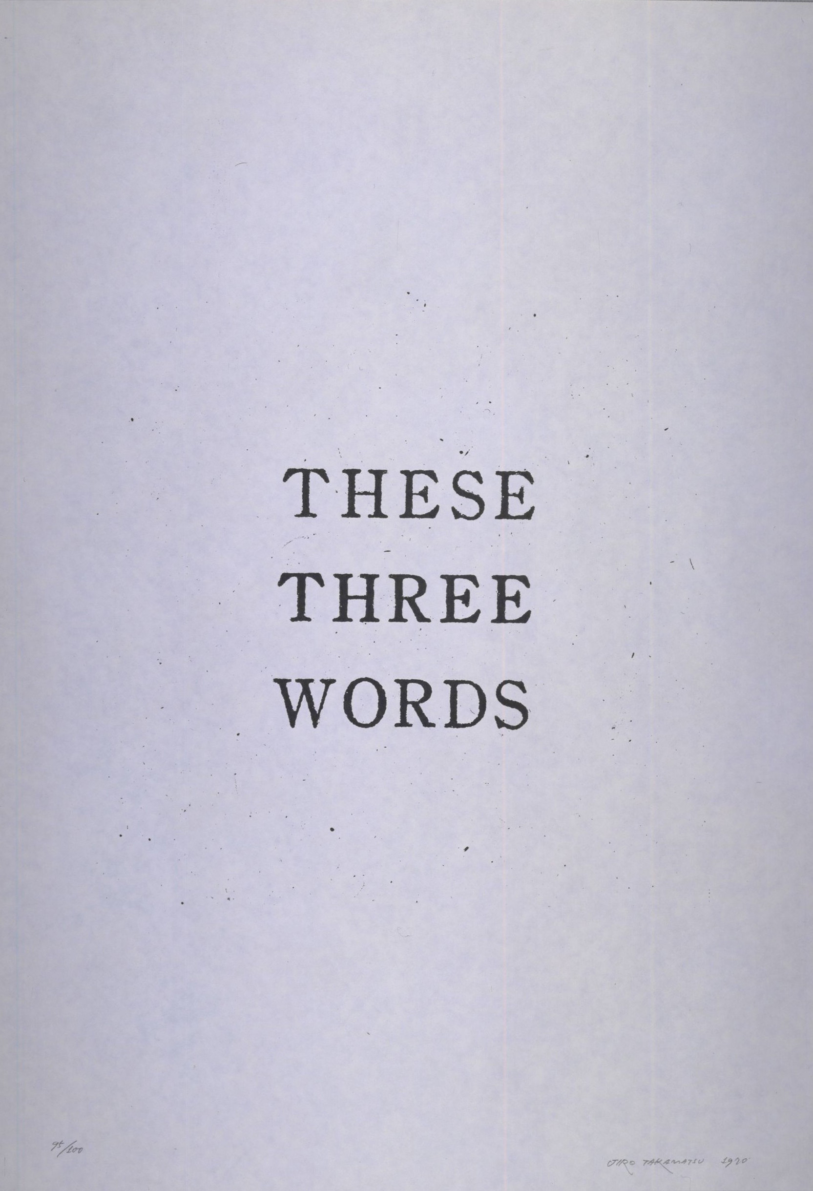画像:高松次郎 《These Three Words》 1970頃