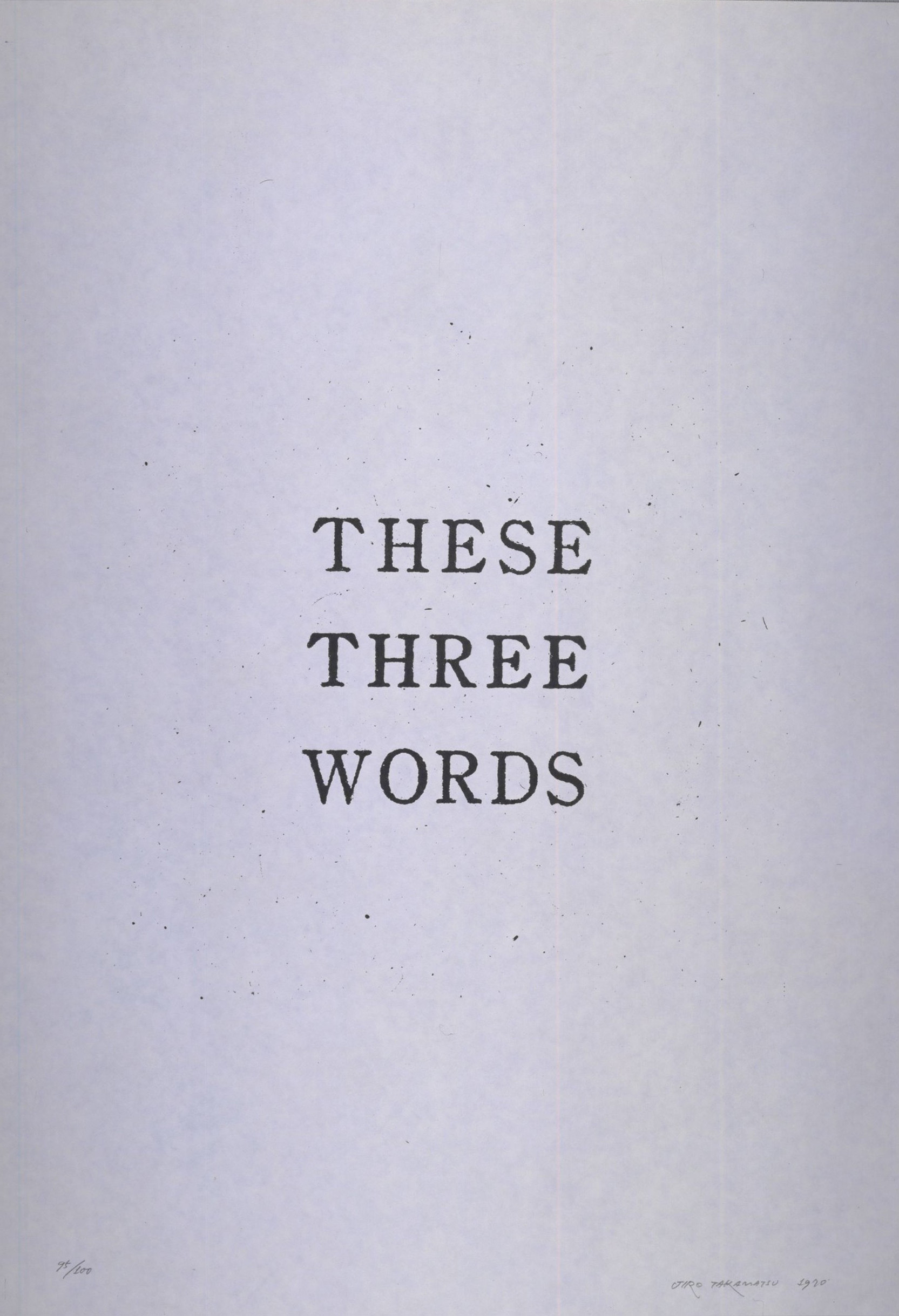 画像：高松次郎 《These Three Words》 1970頃