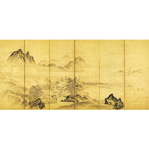 画像:狩野洞白陳信「山水図屏風」