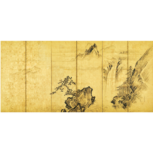 画像:狩野洞白陳信「山水図屏風」