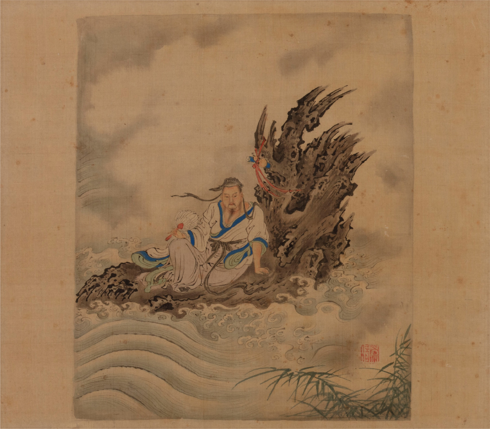 画像:狩野栄信・養信 唐画流書手鑑より 狩野栄信 《(倣盛懋)張騫図》