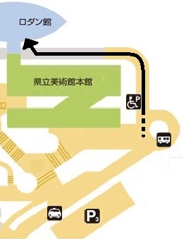 ロダン館 入館口と受付場所 ロダン館 入館口と受付場所